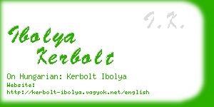 ibolya kerbolt business card